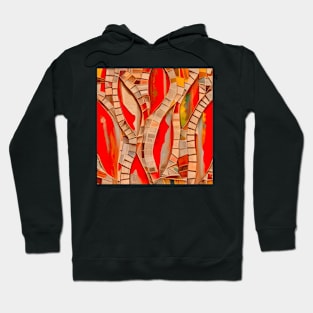 Coral Abstract Mosaic Hoodie